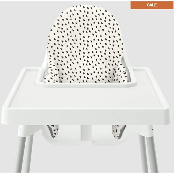 Yeah Baby Goods Black Painted Dots Highchair Cushion Cover - Picture 1 of 3